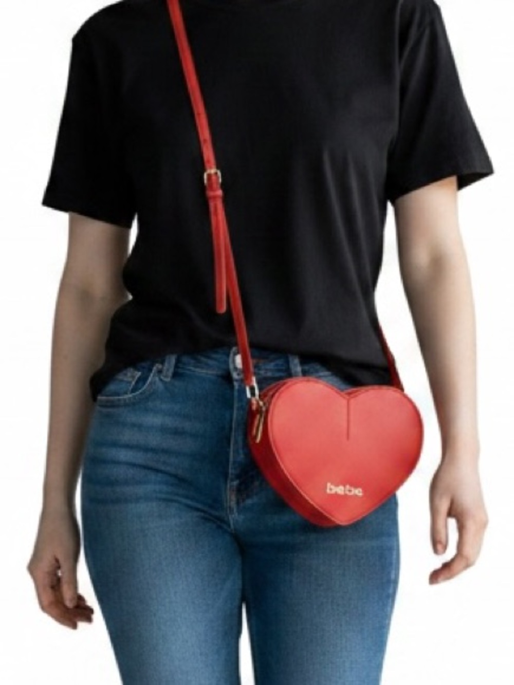 Bebe NWT Vibrant Red Heart Crossbody Bag